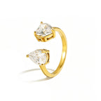 Teardrop Heart Open Ring