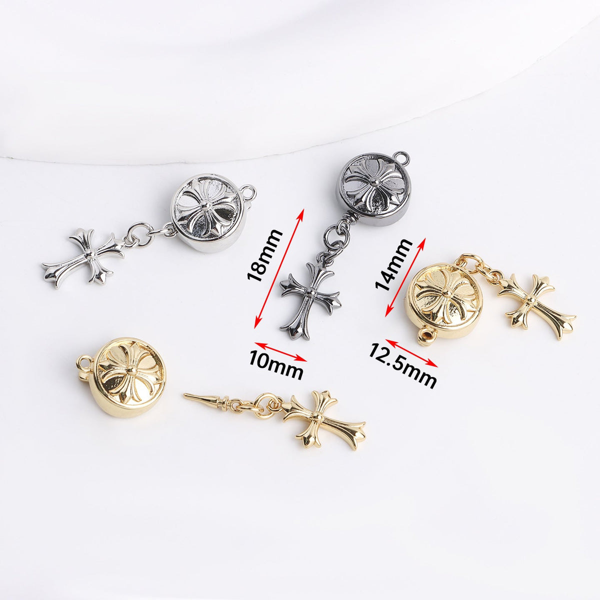18K Gold Plated Cross Clasp – DIY Accessory