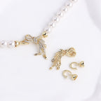 CZ Tassel Bow Clasp – 18K Gold Plated