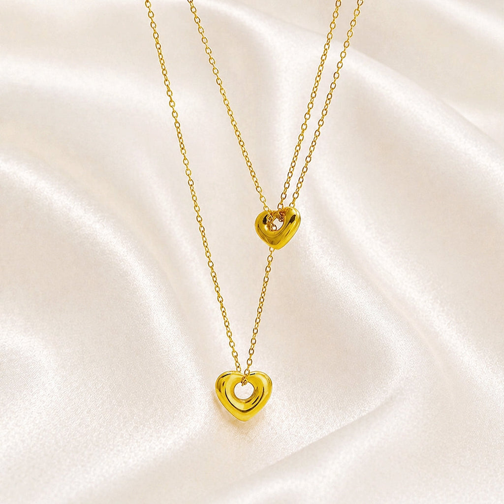 Double heart necklace