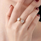 Teardrop Heart Open Ring