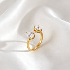 Teardrop Heart Open Ring